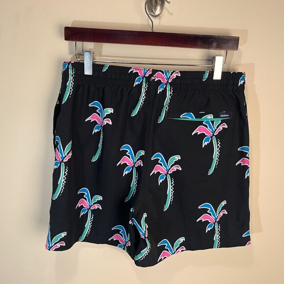Chubbies Men's black, blue and pink palm trees Swim Trunks L 5.5" inseam shorts - Picture 3 of 4